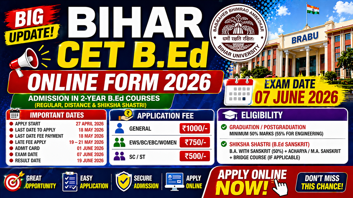 Bihar CET B.Ed Online Form 2026 – Apply Online