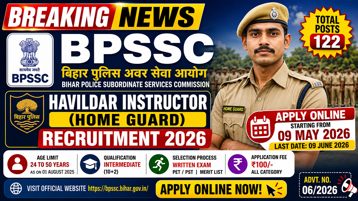 BPSSC Havildar Instructor Recruitment 2026 Apply