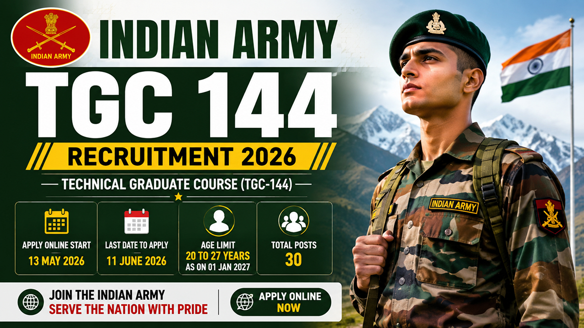 Indian Army TGC 144 Recruitment 2026 Apply Online