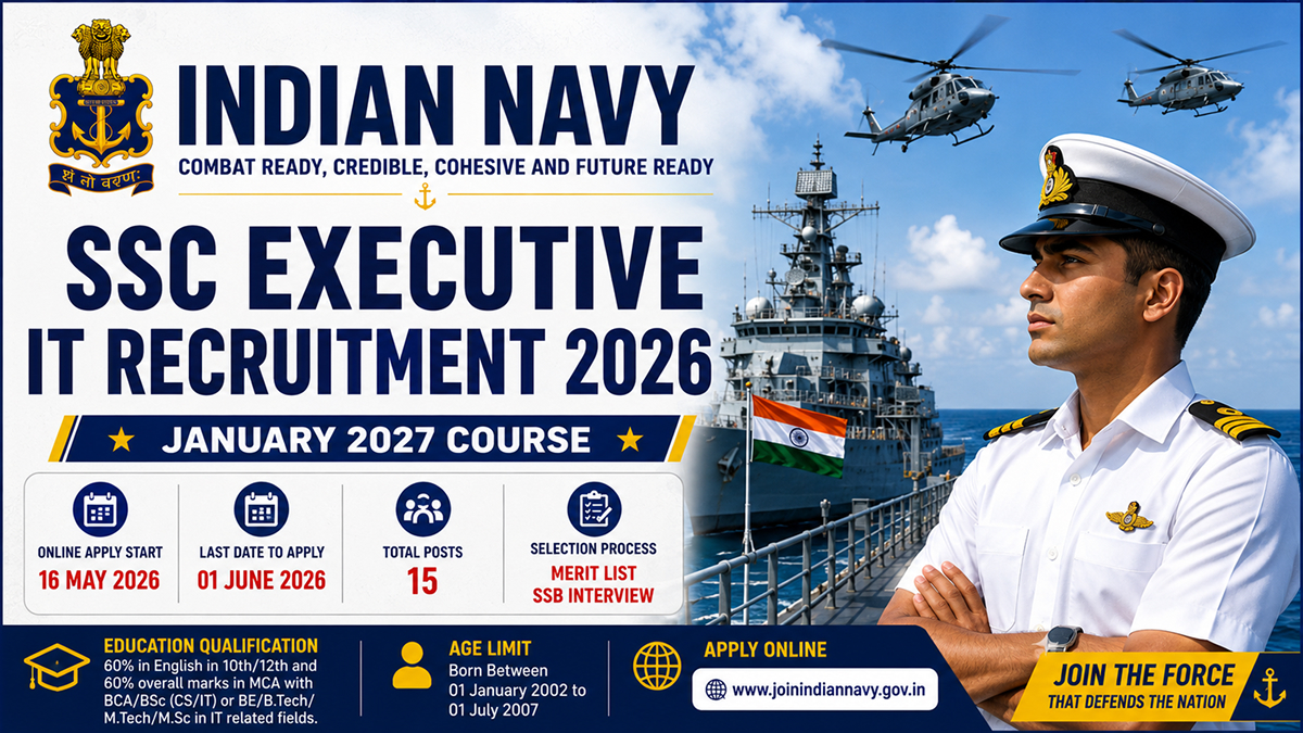 Indian Navy SSC Executive IT Online Form 2026