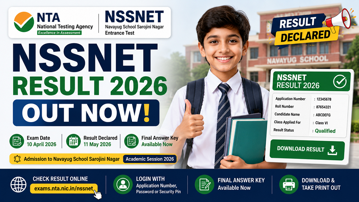 NTA NSSNET Result 2026 Out Download Scorecard