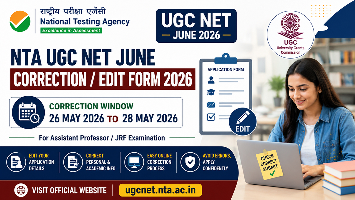 NTA UGC NET June Correction Form 2026