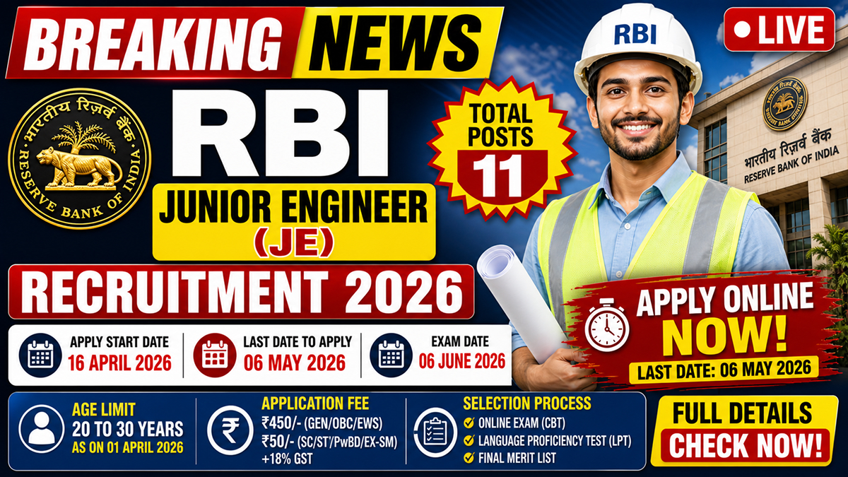 RBI JE Junior Engineer Recruitment 2026