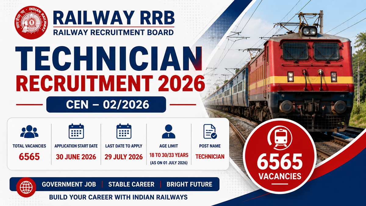 Railway RRB Technician Recruitment 2026 Apply Online