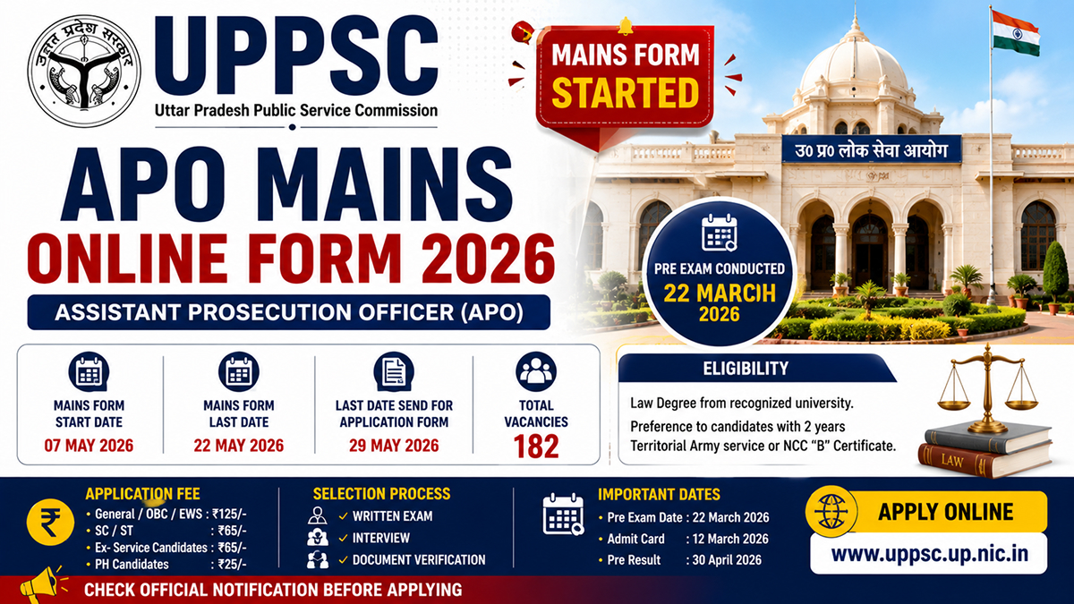 UPPSC APO Mains Online Form 2026