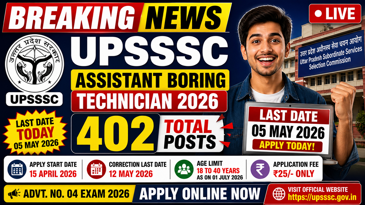UPSSSC Assistant Boring Technician Recruitment 2026