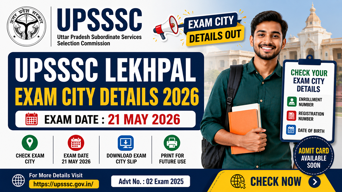 UPSSSC Lekhpal Exam City Details 2026 Out Now