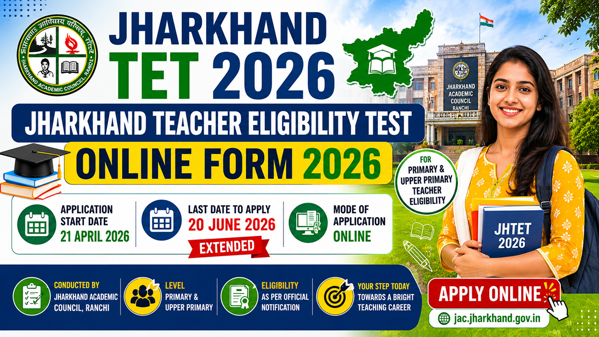 Jharkhand TET Online Form 2026 Apply Online