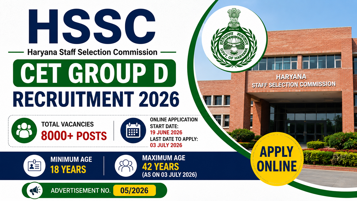 HSSC Group D Recruitment 2026, 8000+ Posts - Last Day Today